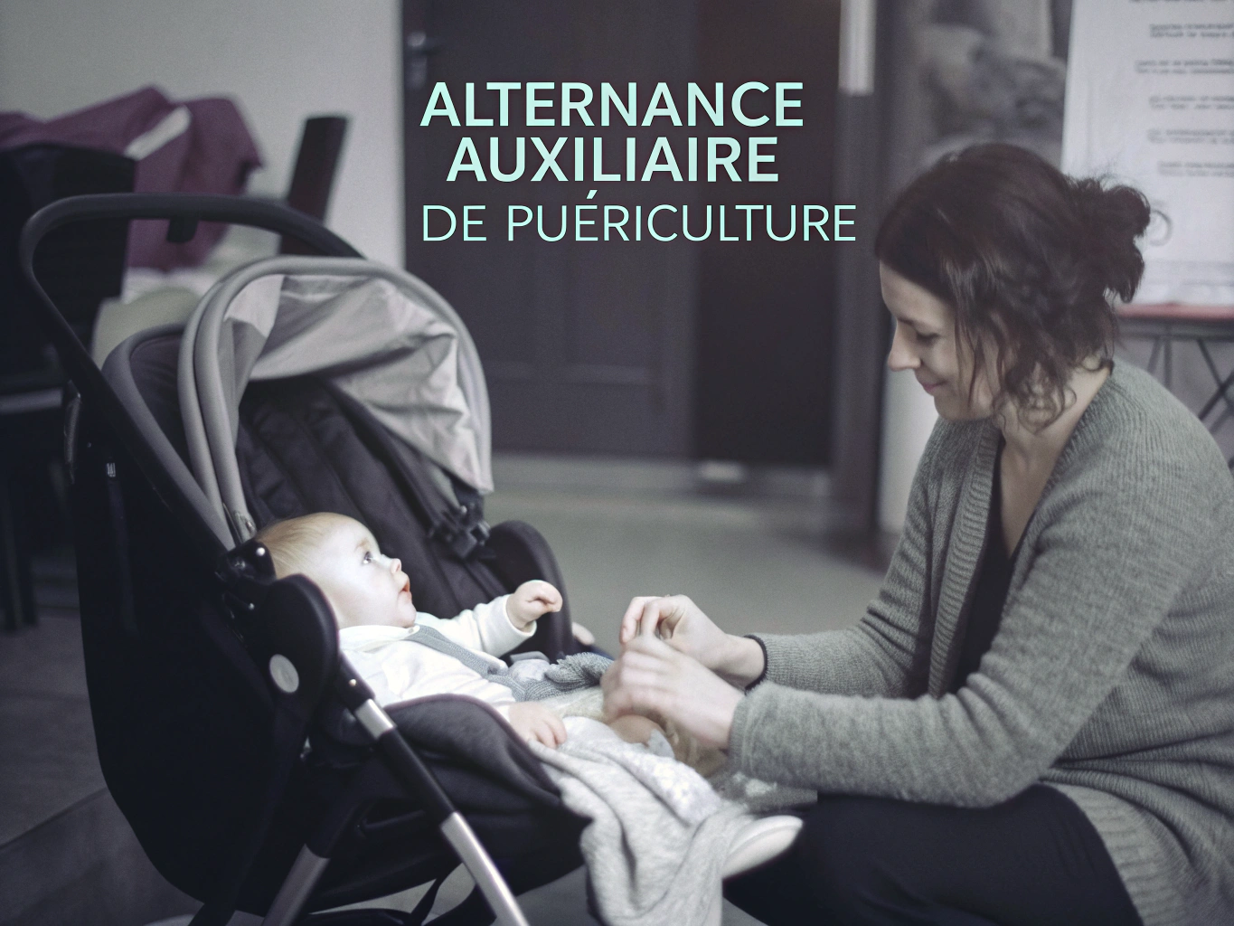 Étudiante en alternance auxiliaire de puériculture en stage pratique