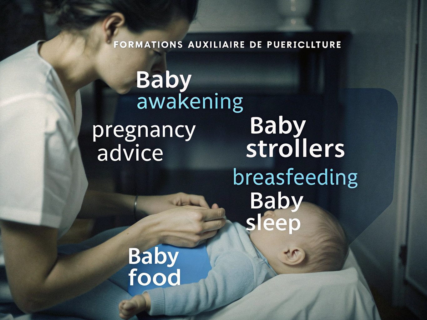 Étudiante en formation auxiliaire de puériculture lors d'un cours pratique