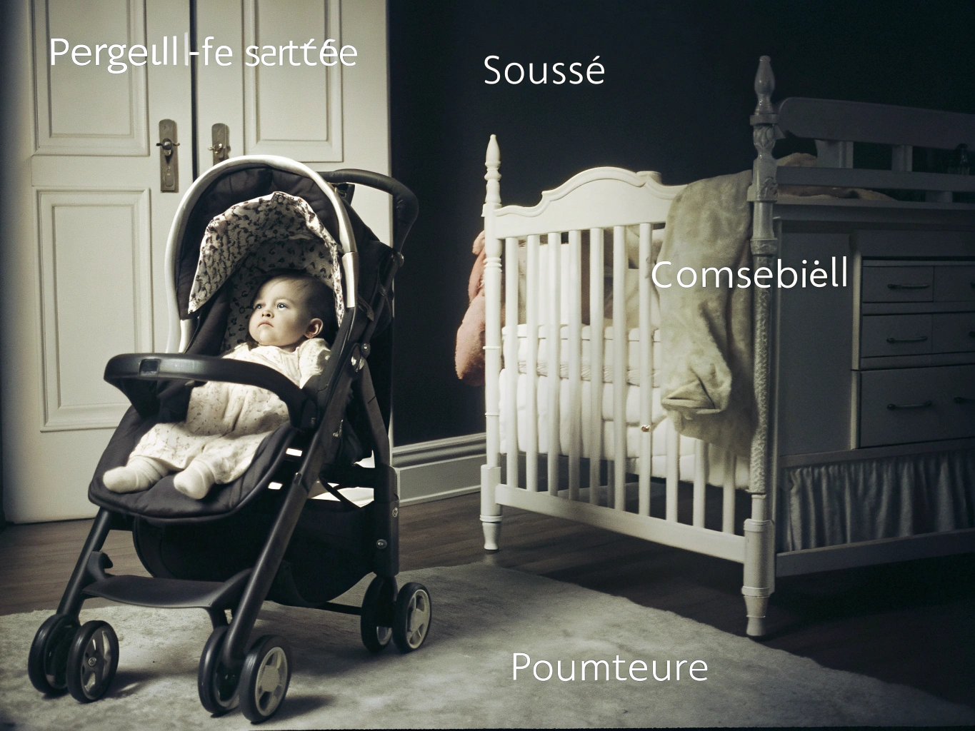 Intérieur d'un magasin de puériculture avec des articles pour bébé